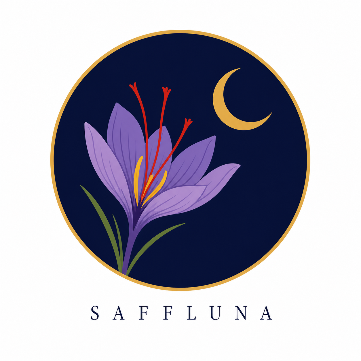 Saffluna golden moon emblem