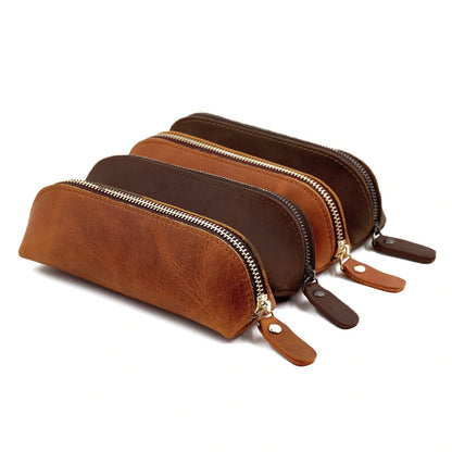 Sleek Paavo Leather Pen & Makeup Pouch – Elevate Your Essentials!