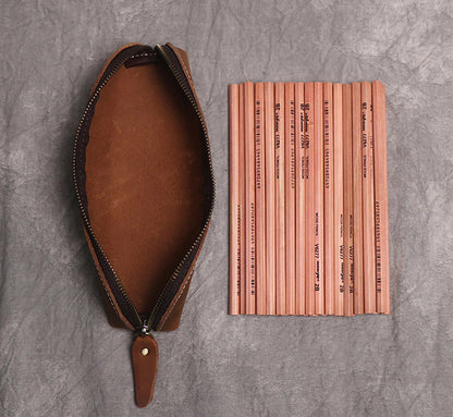 Sleek Paavo Leather Pen & Makeup Pouch – Elevate Your Essentials!
