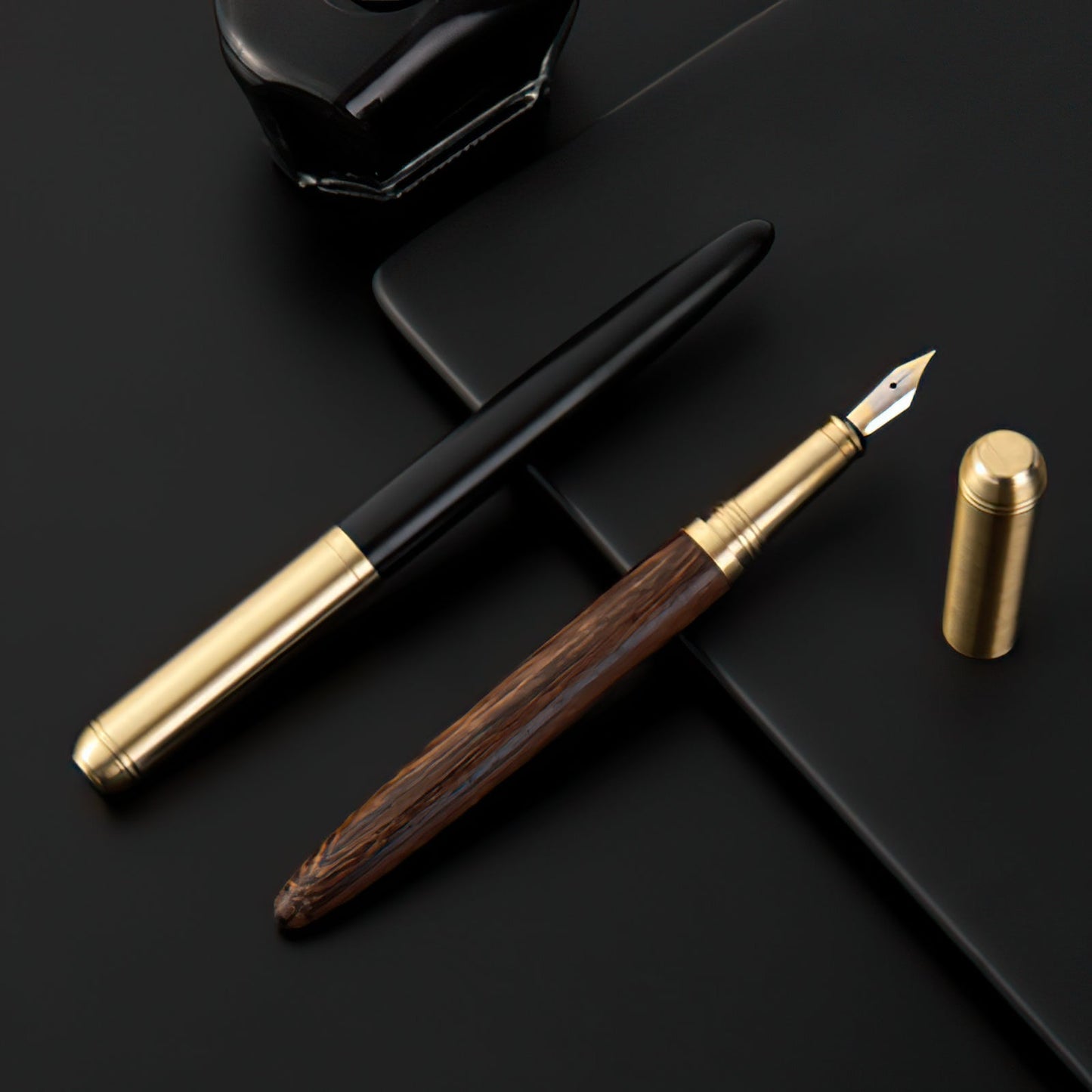 The Hemmingway | Exquisite Handcrafted Wood and Brass Fountain Pen