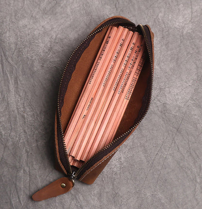 Sleek Paavo Leather Pen & Makeup Pouch – Elevate Your Essentials!