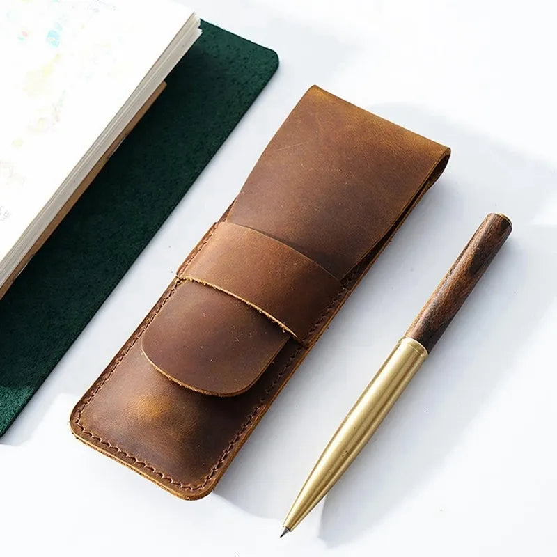Exquisite Handmade Leather Fountain Pen Holder by Paiman - Elevate Your Writing Experience