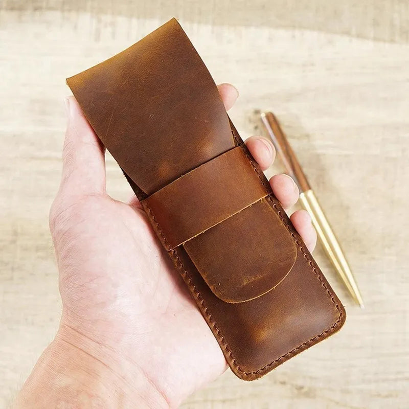 Exquisite Handmade Leather Fountain Pen Holder by Paiman - Elevate Your Writing Experience