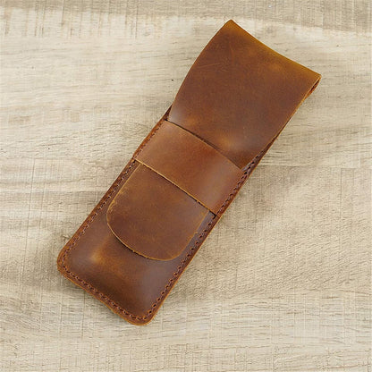 Exquisite Handmade Leather Fountain Pen Holder by Paiman - Elevate Your Writing Experience