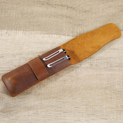 Exquisite Handmade Leather Fountain Pen Holder by Paiman - Elevate Your Writing Experience