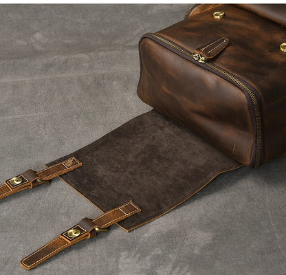 The Berkshire | Elevate Your Outdoor Adventures with a Spacious Vintage Leather Backpack