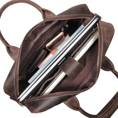 Elevate Your Style with the Weston Vintage Leather Messenger Briefcase