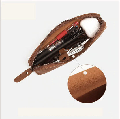 Sleek Paavo Leather Pen & Makeup Pouch – Elevate Your Essentials!