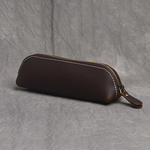Sleek Paavo Leather Pen & Makeup Pouch – Elevate Your Essentials!