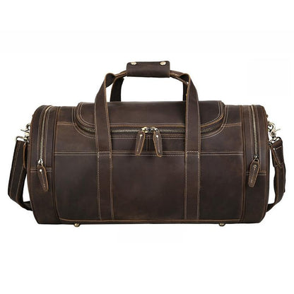 Explore the Warwick Weekender: Timeless Round Vintage Leather Travel Bag