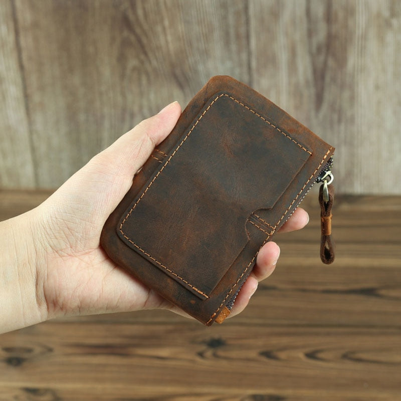 Elevate Your Style with the Cedar | Handcrafted Leather Coin Purse Featuring a Secure Zipper