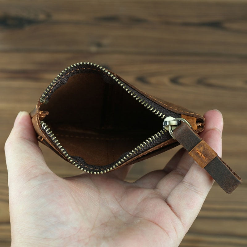 Elevate Your Style with the Cedar | Handcrafted Leather Coin Purse Featuring a Secure Zipper
