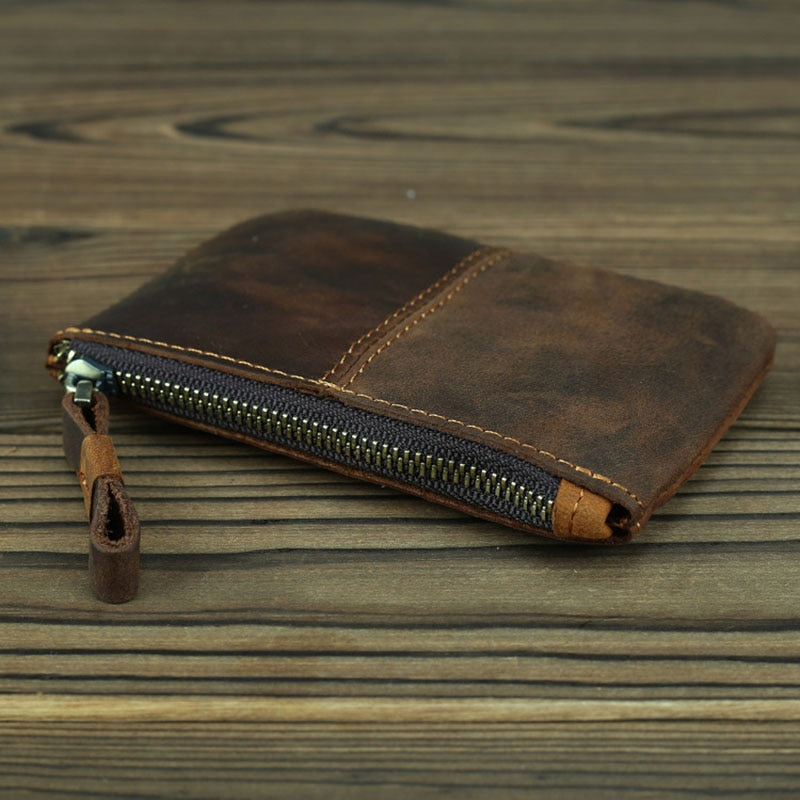 Elevate Your Style with the Cedar | Handcrafted Leather Coin Purse Featuring a Secure Zipper