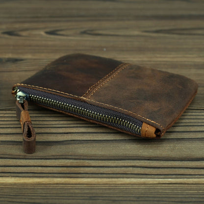 Elevate Your Style with the Cedar | Handcrafted Leather Coin Purse Featuring a Secure Zipper