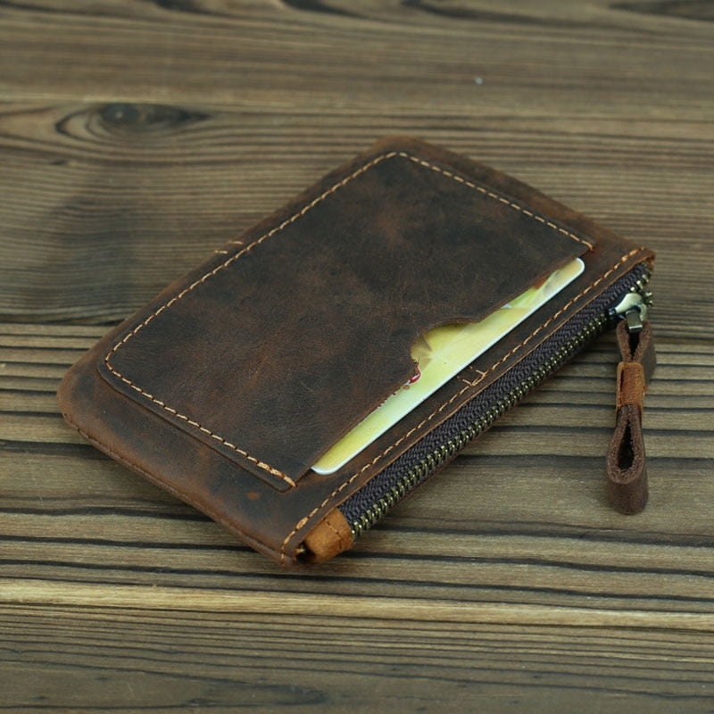 Elevate Your Style with the Cedar | Handcrafted Leather Coin Purse Featuring a Secure Zipper