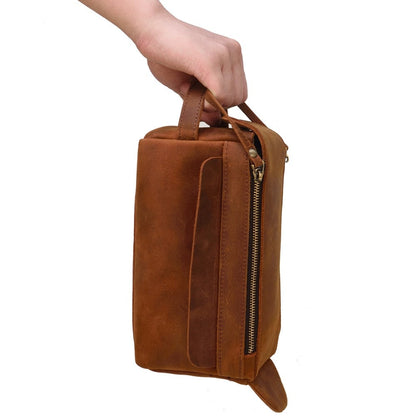Luxurious Handmade Leather Dopp Kit | Stylish Toiletry Organizer