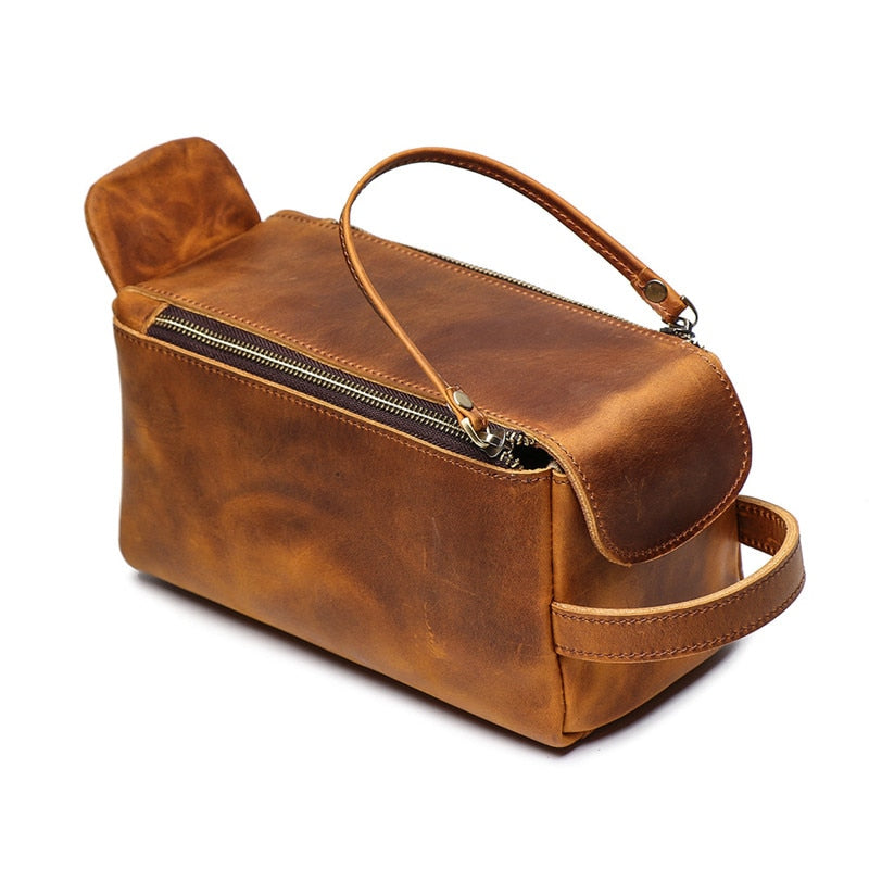 Luxurious Handmade Leather Dopp Kit | Stylish Toiletry Organizer