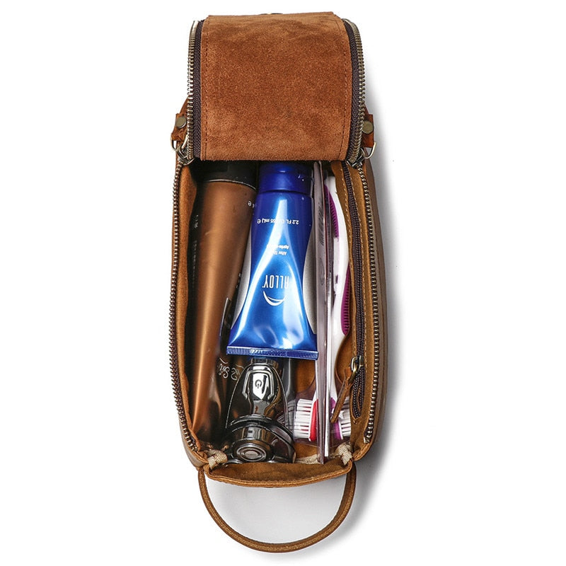 Luxurious Handmade Leather Dopp Kit | Stylish Toiletry Organizer
