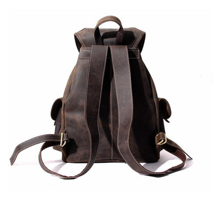 Elevate Your Adventure with the Rockland Leather Rucksack - Crafted from Genuine Leather!