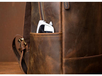 The Varick Vintage Leather Backpack | Chic Minimalist Design