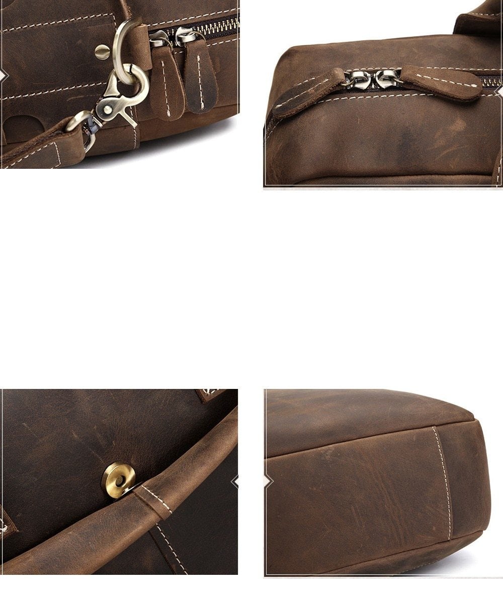 Elevate Your Style with the Weston Vintage Leather Messenger Briefcase