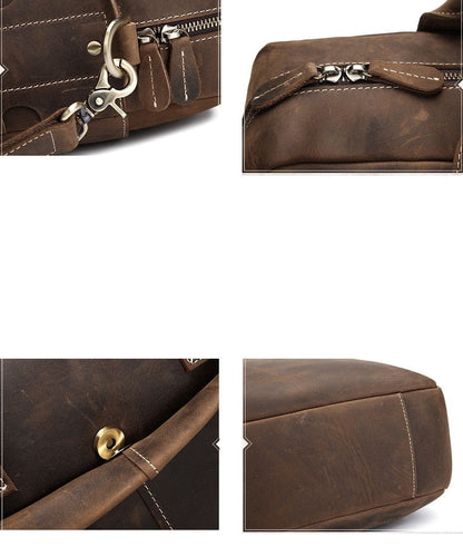 Elevate Your Style with the Weston Vintage Leather Messenger Briefcase